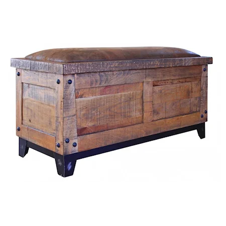 Bedroom Storage Trunk with Upholstered Top